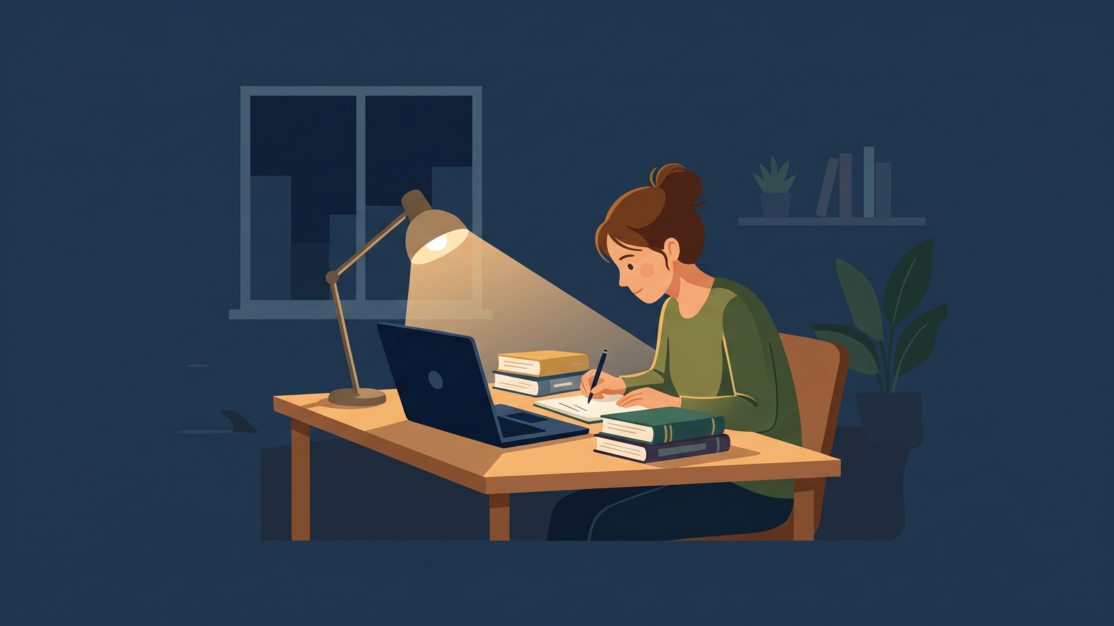 An MBA aspirant revising graduation subjects and project work before an IIM interview.
